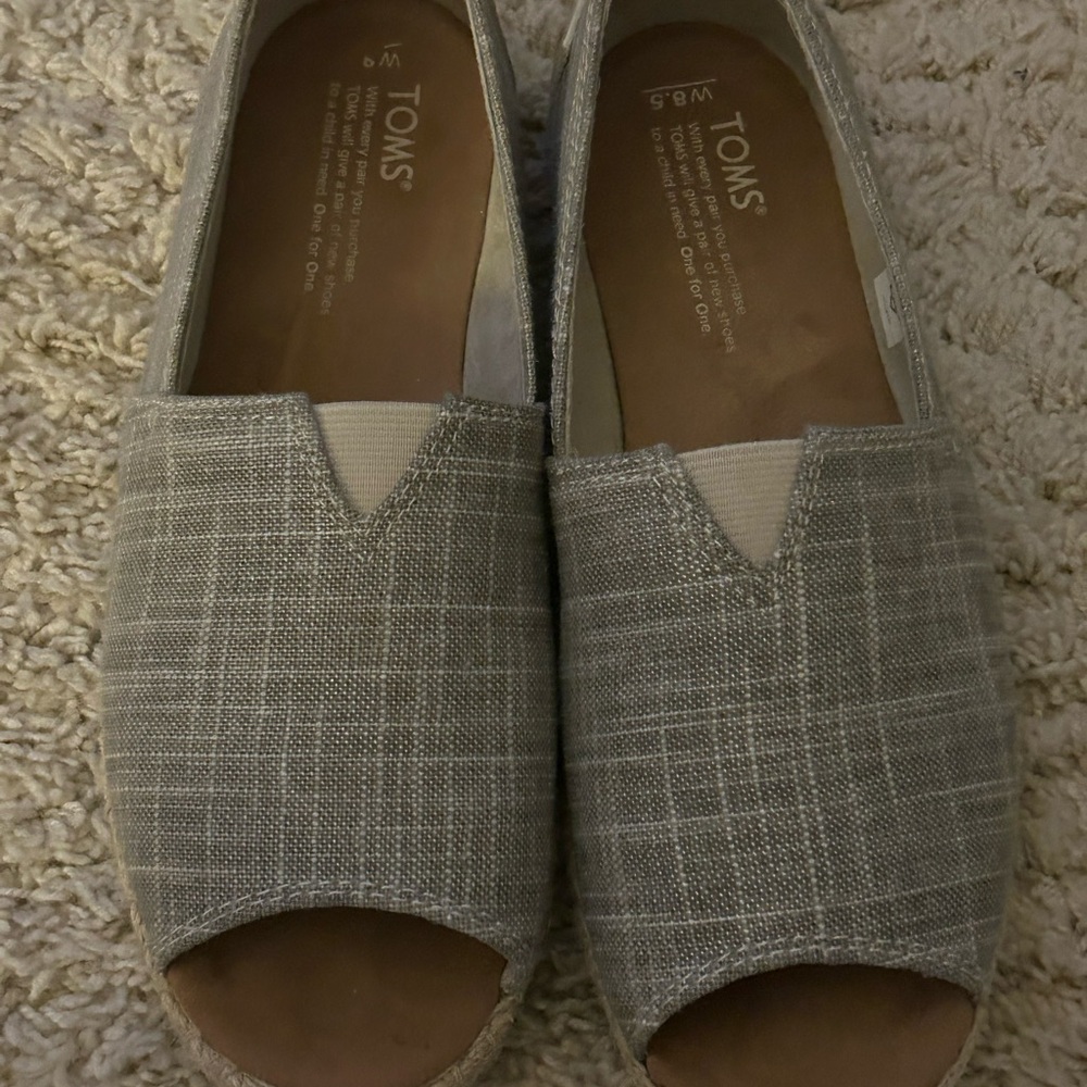 TOMS Open-Toe Slip-Ons Alpargata